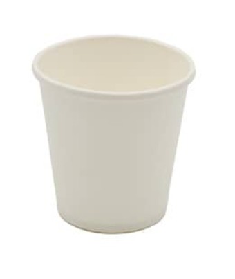 Bicchiere bianco Fibraware 2,5 g in cartoncino PAP con capacit&agrave; 120 ml (80 cc) e diamentro 62 mm. Confezione da 50 pezzi Foto prodotto